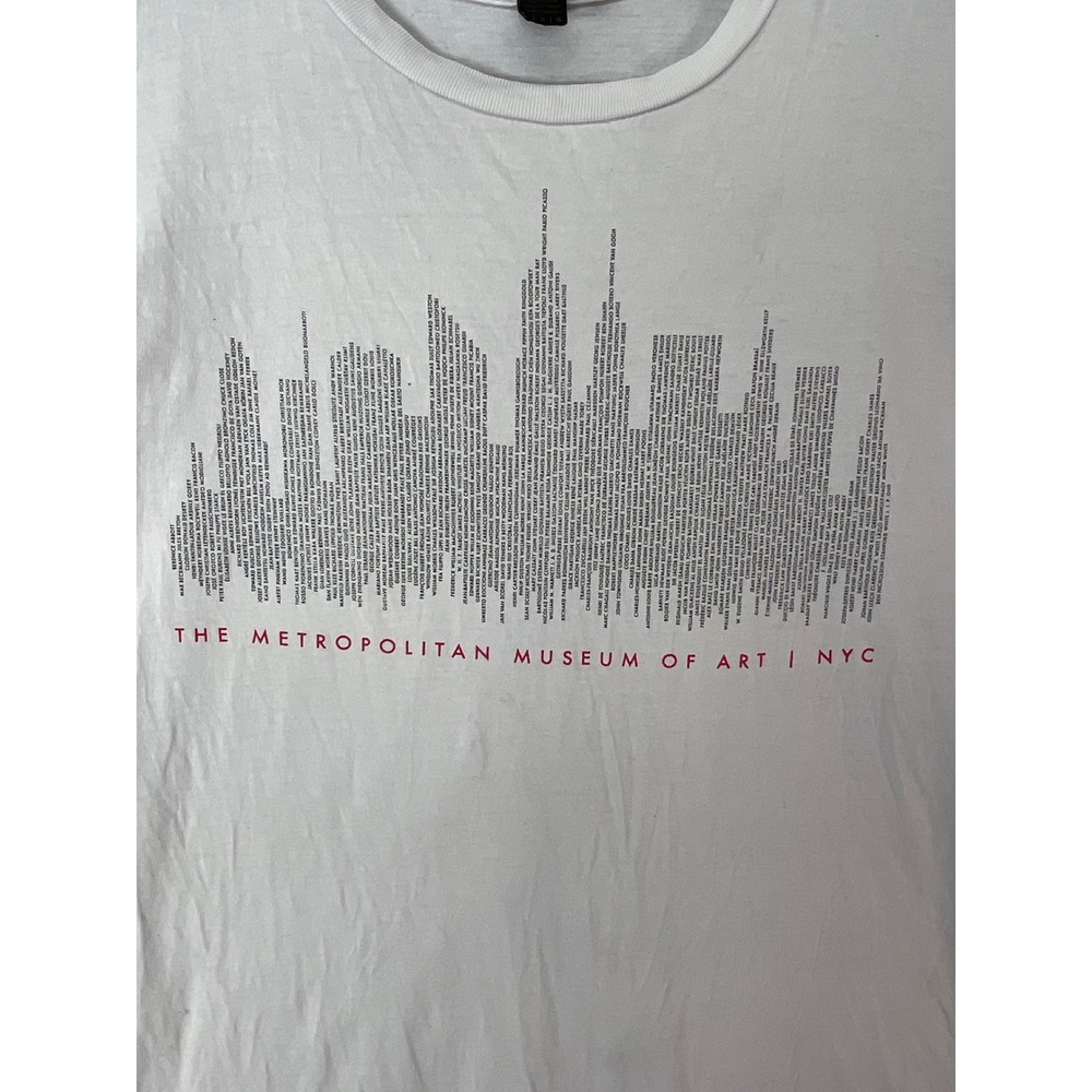 Anvil MOMA The Met Museum of Art NYC Skyline Graphic Tee Mens L White Cotton